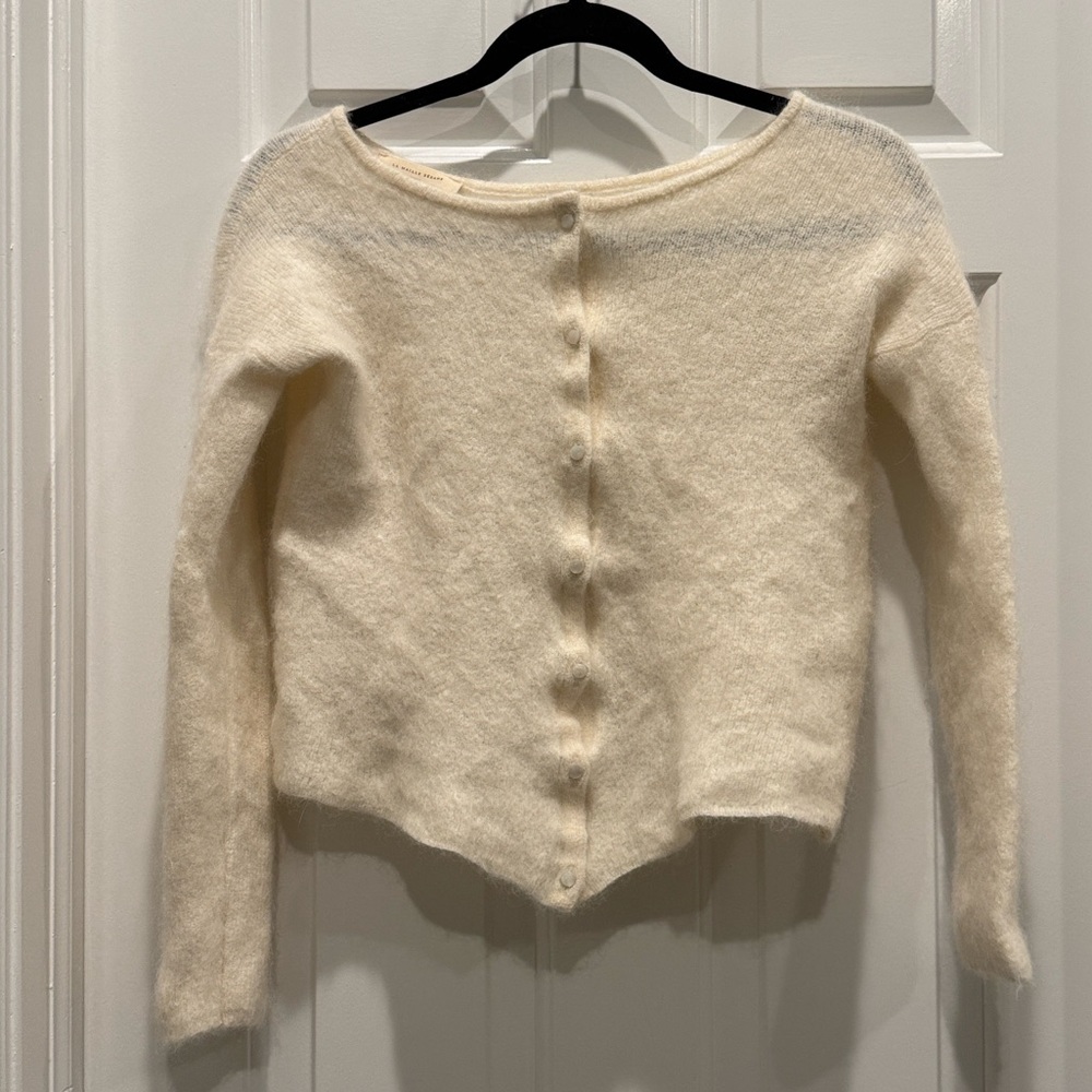 Sezane Gaspard Cardigan Ecru mohair